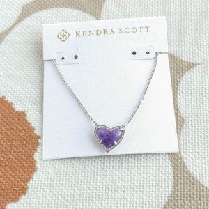 Kendra Scott Ari Heart Pendant Necklace | Silver | Amethyst